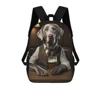 sinyumoney Silver Labrador in The Pub Sac À Dos Scolaire Pour Enfants, Sac À Dos De Voyage Décontracté, Grand Sac À Dos Pour Garçons Et Filles 17inch