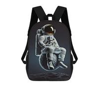 sinyumoney Sitting on The Moon Sac À Dos Scolaire Pour Filles Et Garçons, Avec Poche, Sac À Dos Tendance Pour Enfants 17inch