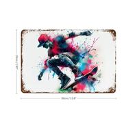 sinyumoney Skateboarder in Action Plaque En Métal Vintage Pour Salon, Chambre, Salle De Jeux, Bureau, Garage7.9 x11.8