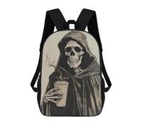 sinyumoney Skeleton Coffee Sac À Dos Scolaire Imprimé En 3D Pour Garçons Et Filles, Sac À Dos Pour Ordinateur Portable Pour Enfants/étudiants/adultes 17inch
