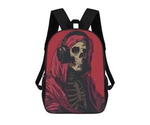 sinyumoney Skeleton Music Sac À Dos Enfant Fille 3D, Sac D'école, Sac À Dos Pour Tout-petits, Sac À Dos Décontracté, Sac À Livres Tendance 17inch