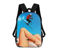 sinyumoney Skier's Legs in Summer Setting Sac À Dos Scolaire Pour Enfants 17 Pouces, Sac À Dos Décontracté Pour Les Voyages, Grand Sac À Dos De Jour Pour Garçons Et Filles 17inch