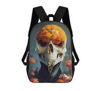 sinyumoney Skull And Marigold Sacs À Dos Scolaires Pour Enfants, Sac D'école Imprimé En 3D Pour Garçons, Élèves Du Primaire Et Du Collège 17inch