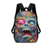 sinyumoney Skull Artwork-2 Sacs À Dos Imprimés En 3D Pour Enfants 17inch Sacs À Dos Tendance Et Décontractés Pour La Journée, Sacs De Voyage, Sacs À Dos D'extérieur Pour Garçons Et Filles