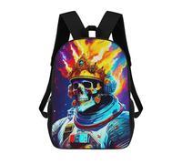 sinyumoney Skull Astronaut with Crown Sac À Dos Imprimé Pour Enfants, Sac D'école, Sac De Voyage Pour Adultes Et Enfants 17inch