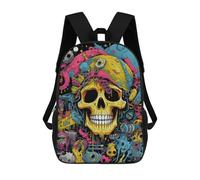 sinyumoney Skull Chaos Sacs À Dos Imprimés En 3D Pour Enfants, Sacs D'école Tendance Pour Garçons, Élèves Du Primaire Et Du Collège 17inch