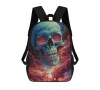 sinyumoney Skull in Fiery Clouds Sac À Dos Scolaire Pour Enfants, Sac À Dos De Voyage Décontracté, Grand Sac À Dos Pour Garçons Et Filles 17inch