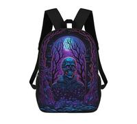sinyumoney Skull in Moonlit Forest Sac À Dos Scolaire Imprimé En 3D Pour Garçons Et Filles, Sac À Dos Pour Enfants, Sac De Voyage 17inch