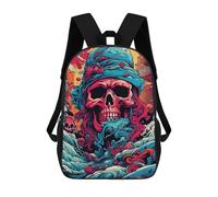 sinyumoney Skull in Turban Sac À Dos Enfant, Cartable, Sacs À Dos Scolaires Imprimés En 3D Pour Élèves Du Primaire Et Du Collège, Cadeau D'anniversaire Pour Adolescents 17inch
