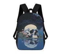 sinyumoney Skull Japanese Painting Sac À Dos Imprimé En 3D Pour Enfants, Sac D'école Grande Capacité, Sac De Voyage, Sac À Livres, Sac À Dos Scolaire Pour Enfants 17inch