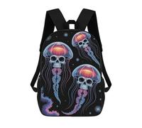 sinyumoney Skull Jellyfish in Space Sacs À Dos, Sac À Dos Enfant, Sac D'école, Sac À Dos De Voyage Imprimé En 3D, Accessoire De Mode, Sac À Dos Imperméable Pour Enfants 17inch