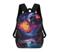 sinyumoney Skull Moon Landscape Sac À Dos Imprimé En 3D, Sac D'école Décontracté Et Tendance Pour Enfants, Sac D'école Pour Garçons, Collégiens 17inch