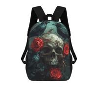 sinyumoney Skull with Crows And Roses Sacs À Dos Scolaires Pour Enfants, Sac D'école Imprimé En 3D Pour Garçons, Élèves Du Primaire Et Du Collège 17inch