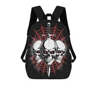 sinyumoney Skulls, Sword, And Spiderweb Illustration Sacs À Dos Décontractés Pour Enfants, Sacs D'école Pour Adolescents, Filles Et Garçons, Sacs À Dos Pour Livres 17inch