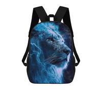 sinyumoney Sky Over Famous Steps Sac à dos d'école pour enfants imprimé en 3D pour enfants, Sac à dos de voyage spacieux, Sac à livres, Sac à dos d'école pour enfants, Blue Lion Majesty -2, 17"