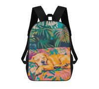 sinyumoney Sleeping Dog in Tropical Garden Sacs À Dos Pour Garçons, Cartables Imprimés En 3D, Sacs À Dos De Voyage Tendance Pour Garçons (primaire, Collège) 17inch