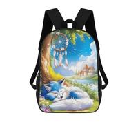 sinyumoney Sleeping Fox Dreamcatcher Sacs À Dos Scolaires Pour Garçons Et Filles, Sacs À Dos Décontractés Pour Le Sport, Sacs À Dos De Grande Capacité Pour L'école Primaire 17inch