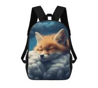sinyumoney Sleeping Fox in Clouds Sac À Dos Enfant, Cartable, Sac D'école, Motif Dessin Animé 3D, Sac Pour Ordinateur Portable, Pour Garçons Et Filles 17inch
