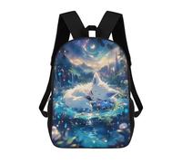 sinyumoney Sleeping Fox in Fantasy Forest Sac À Dos Scolaire Imprimé En 3D Pour Enfants, Sac À Dos Garçon/fille, Sac De Voyage Pour Enfants 17inch
