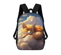 sinyumoney Sleeping Fox on Clouds Sac À Dos Scolaire Pour Enfants, Imprimé En 3D, Pour Garçons, Élèves Du Primaire Et Du Collège 17inch