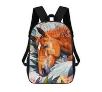 sinyumoney Sleeping Horse Watercolor Sac À Dos Scolaire Pour Adolescents, Imprimé En 3D, Ajustable, À Poches Tendance, Pour Enfants, Garçons, Filles, Étudiants Et Adolescents 17inch