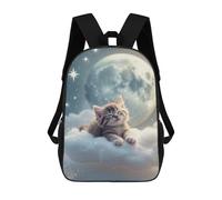 sinyumoney Sleeping Kitten on Cloud Sac À Dos Scolaire Pour Enfants Imprimé En 3D, Idéal Pour Les Voyages Et Les Lectures, Pour Les Garçons Et Les Élèves Du Primaire 17inch