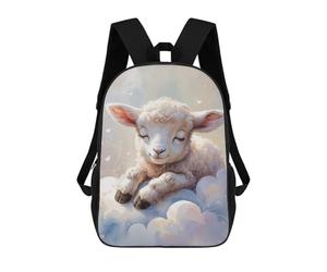 sinyumoney Sleeping Lamb on Clouds Watercolor Sac À Dos Scolaire Pour Enfants Imprimé En 3D, Idéal Pour Les Voyages Et Les Livres 17inch