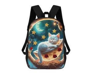 sinyumoney Sleeping Moonlit Cat Fantasy Sacs À Dos Décontractés Pour Enfants, Sacs D'école Pour Adolescents, Filles Et Garçons, Sacs À Dos Pour Livres 17inch