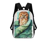 sinyumoney Sleeping Owl Bird Art Sac À Dos Scolaire Pour Enfants Imprimé En 3D, Idéal Pour Les Voyages Et Les Lectures, Pour Les Garçons Et Les Élèves Du Primaire 17inch