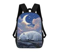 sinyumoney Sleeping Polar Bear Night Sky Sac À Dos Enfant, Sac À Dos Anime, Grand Sac À Dos Enfant, Sac À Dos Imprimé En 3D Pour Enfants, Cartable, Cartable Pour Garçons Et Filles 17inch