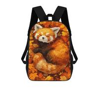 sinyumoney Sleeping Red Panda in Autumn Leaves Sac À Dos Scolaire Imprimé En 3D Pour Enfants, Sac À Dos De Voyage Tendance Et Décontracté Pour Écoliers 17inch