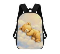 sinyumoney Sleeping Teddy Bear on Clouds Sacs À Dos Scolaires Pour Enfants, Sac D'école Imprimé En 3D Pour Garçons, Élèves Du Primaire Et Du Collège 17inch