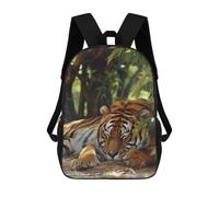 sinyumoney Sleeping Tiger in Lush Foliage Sacs À Dos Scolaires Pour Enfants, Sac D'école Imprimé En 3D Pour Garçons, Élèves Du Primaire Et Du Collège 17inch