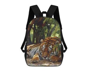 sinyumoney Sleeping Tiger in Lush Foliage Sacs À Dos Scolaires Pour Enfants, Sac D'école Imprimé En 3D Pour Garçons, Élèves Du Primaire Et Du Collège 17inch