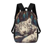 sinyumoney Sleeping White Tiger Dreamcatcher Sac À Dos Scolaire Enfant Tendance Et Décontracté, Sac À Dos Imprimé En 3D Pour Garçon, Grand Sac À Dos 17inch