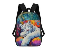 sinyumoney Sleeping White Tiger Sacs À Dos Scolaires Pour Enfants, Cartables Imprimés En 3D, Sacs D'école Tendance Pour Garçons, Élèves Du Primaire Et Du Collège 17inch