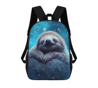 sinyumoney Sleepy Sloth in Winter Night Sac À Dos Enfant, Cartable, Sac D'école, Motif Dessin Animé 3D, Sac Pour Ordinateur Portable, Pour Garçons Et Filles 17inch