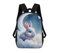 sinyumoney Sleepy White Rabbit on Clouds Watercolor Sacs À Dos Scolaires Pour Enfants, Sac D'école Imprimé En 3D Pour Garçons, Élèves Du Primaire Et Du Collège 17inch