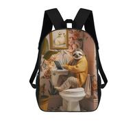 sinyumoney Sloth Funny Toilet Laptop Sac À Dos Enfant Tendance Et Amusant, Sac À Dos Pour Garçons Et Adolescents, Sac D'école Imprimé En 3D Pour Garçons 17inch