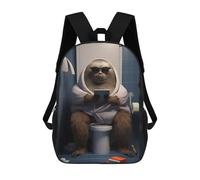 sinyumoney Sloth in Bathroom Sac À Dos, Cartable Imprimé En 3D, Sac À Goûter, Sac À Dos De Voyage, Sac À Dos Entre Amis, Sac À Dos Scolaire Pour Filles Et Garçons 17inch