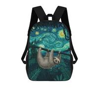 sinyumoney Sloth in Starry Night Jungle Sac À Dos Scolaire Imprimé En 3D Pour Enfants, Sac À Dos Garçon/fille, Sac De Voyage Pour Enfants 17inch