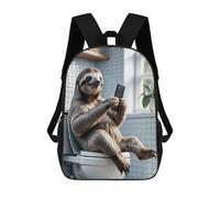 sinyumoney Sloth on Toilet Humor Sacs À Dos Pour Garçons, Cartables Imprimés En 3D, Sacs À Dos De Voyage Tendance Pour Garçons (primaire, Collège) 17inch