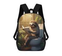 sinyumoney Sloth Toilet Newspaper Sac À Dos, Cartable Imprimé En 3D, Sac À Goûter, Sac À Dos De Voyage, Sac À Dos Entre Amis, Sac À Dos Scolaire Pour Filles Et Garçons 17inch