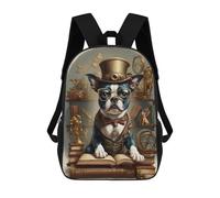sinyumoney Smart Boston Terrier Sacs À Dos Pour Enfants, Cartables Imprimés En 3D, Sacs À Dos Pour Élèves Du Primaire Et Du Collège (garçons Et Filles) 17inch