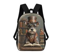 sinyumoney Smart Mini Schnauzer Dog Sac À Dos Enfant Fille 3D, Sac D'école, Sac À Dos Pour Tout-petits, Sac À Dos Décontracté, Sac À Livres Tendance 17inch