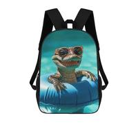 sinyumoney Smiling Alligator in Pool Sac À Dos Scolaire Pour Adolescents, Imprimé En 3D, Ajustable, À Poches Tendance, Pour Enfants, Garçons, Filles, Étudiants Et Adolescents 17inch