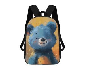 sinyumoney Smiling Blue Bear Sac À Dos Scolaire Imprimé En 3D Pour Enfants, Sac À Dos Garçon/fille, Sac De Voyage Pour Enfants 17inch