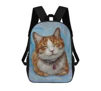 sinyumoney Smiling Cat Meme Blue Sac À Dos Scolaire Pour Filles Et Garçons, Grand Sac À Dos Léger Pour Enfants Et Étudiants 17inch