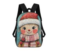 sinyumoney Smiling Christmas Girl Sac À Dos Scolaire Imprimé En 3D, Sac À Dos Décontracté Pour Enfants, Sac D'école Imprimé En 3D Pour Garçons, Primaire Et Collège 17inch