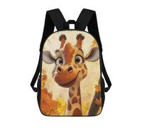 sinyumoney Smiling Giraffe in Autumn Sac À Dos Scolaire Enfant Tendance Et Décontracté, Sac À Dos Imprimé En 3D Pour Garçon, Grand Sac À Dos 17inch
